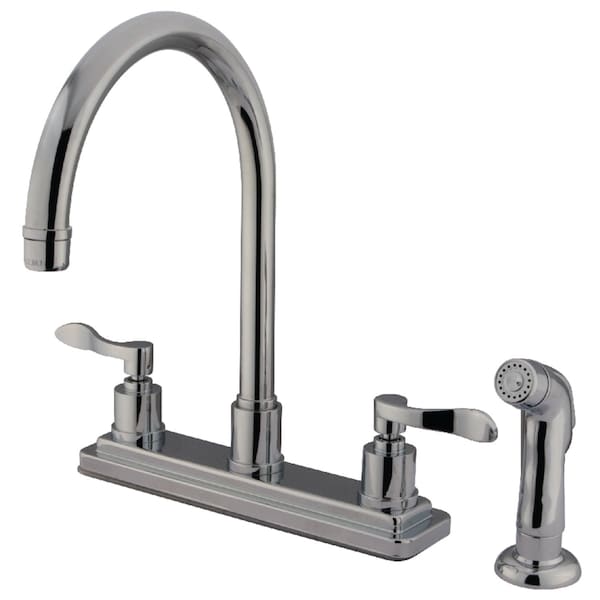Kingston Brass KS8791DFL 8" Centerset Kitchen Faucet, Polished Chrome KS8791DFL - main